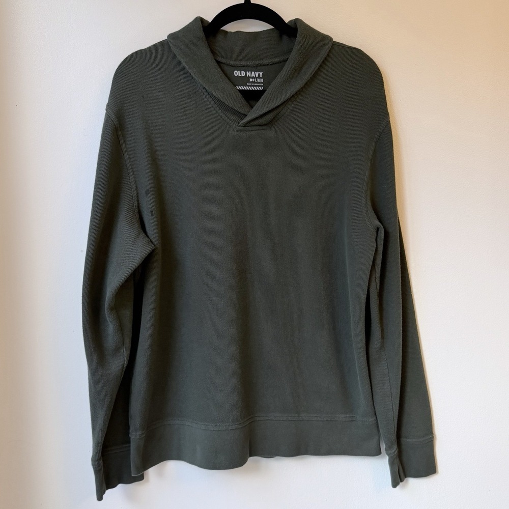 Old Navy Crossover Shawl Collar Pullover L Green Outdoors Casual Lightweight